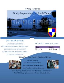 New Parent Open House Tomorrow(5/21)